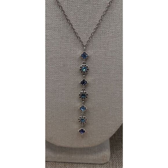 Brighton Necklace Halo Aurora Y Silver and  Tanzanite - Picture 3 of 9